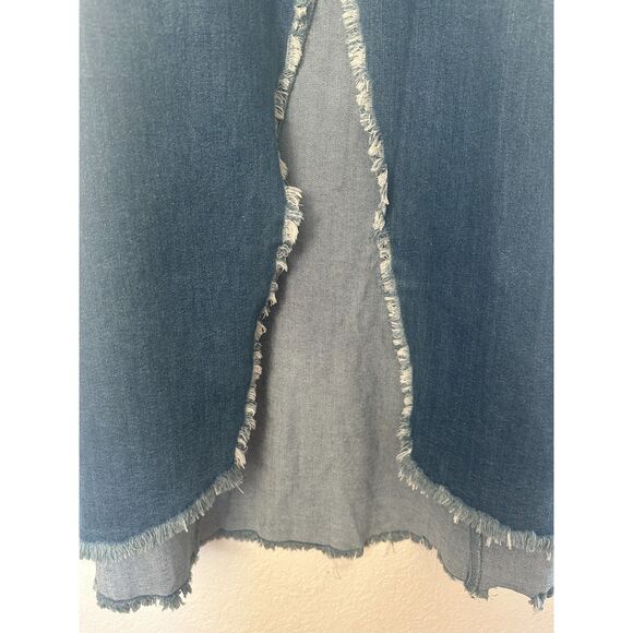 Show Me Your MuMu Blue Denim Maxi Skirt with Front Slit - Picture 5 of 12